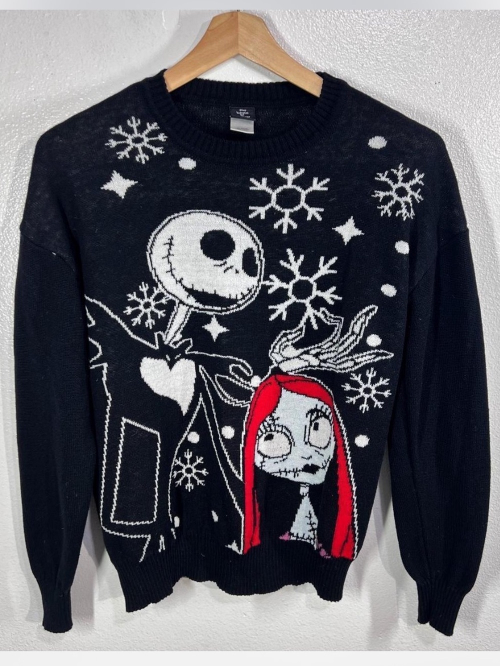 Black Themed Jack & Sally Graphic Sweater - Women